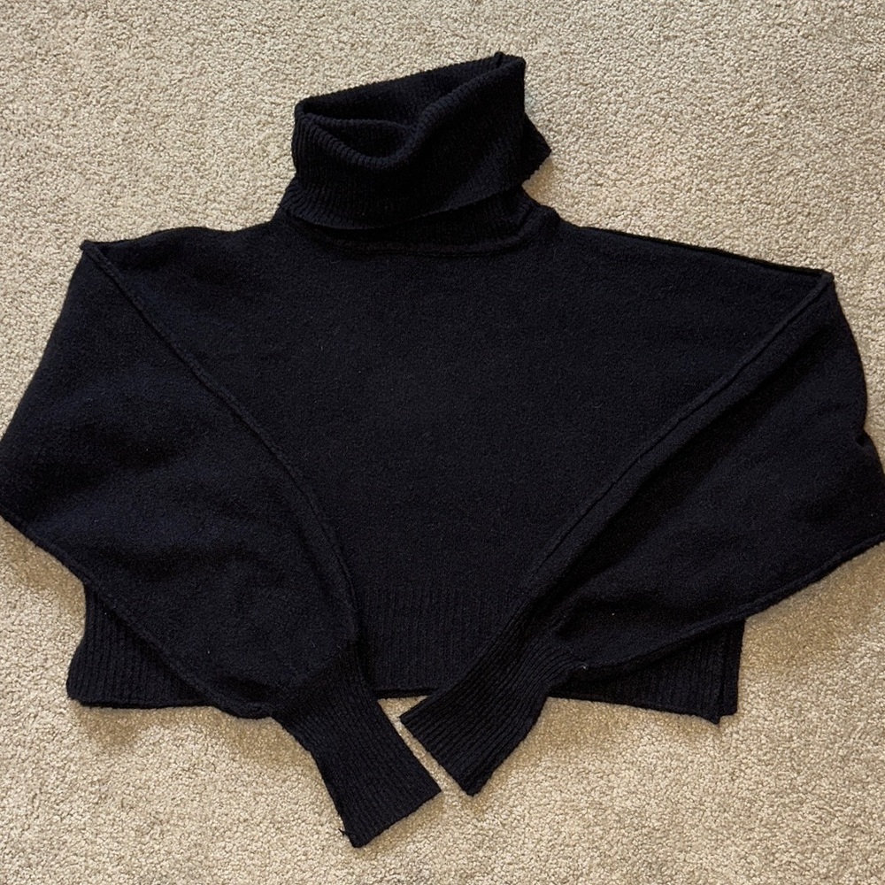 Urban Outfitters Black Turtle Neck Cropped Sweater